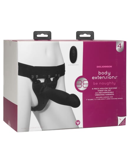 Body Extensions Be Naughty Vibrating 4 Piece Strap On Set by Body Extensions product image