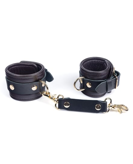 Spartacus Wrist Restraints – Brown Leather w/Gold Accent Hardware by Spartacus product image