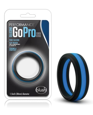 Blush Performance Silicone Go Pro Cock Ring – Black/Blue by Performance product image
