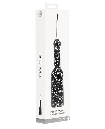Shots Ouch Love Street Art Fashion Printed Paddle – Black by Ouch product image
