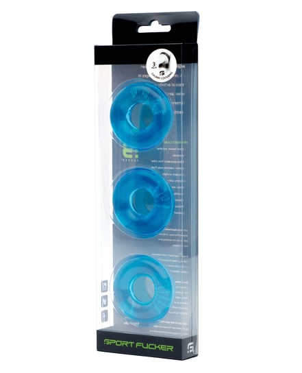 Sport Fucker Chubby Cockring Pack of 3 – Ice Blue by Sport Fucker product image