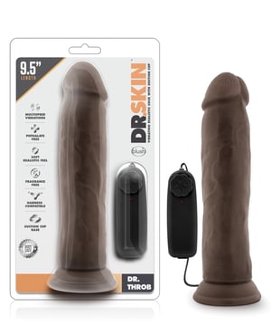 Blush Dr. Skin Dr. Throb 9.5″ Cock w/Suction Cup – Chocolate by Dr. Skin product image