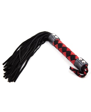 Plesur 15″ Leather Flogger – Black/Red by Plesur product image