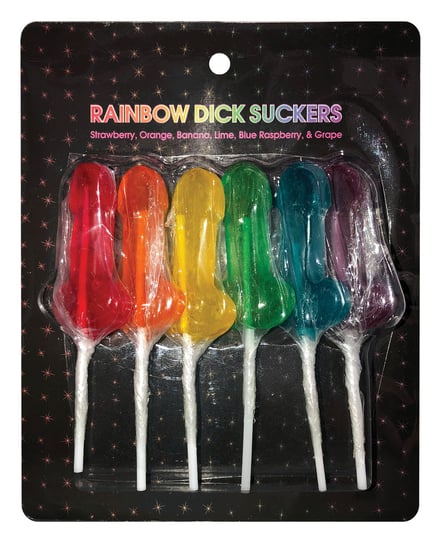 Rainbow Dick Suckers – Asst. Colors/Flavors Pack of 6 by Kheper product image