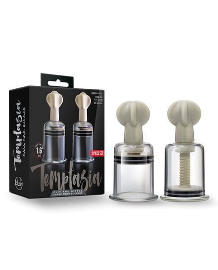 Blush Temptasia Clit & Nipple Large Twist Suckers – Clear Set of 2 by Temptasia product image