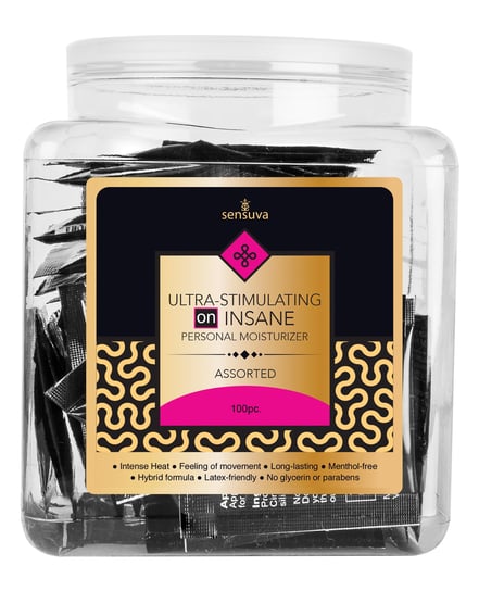 ON Insane Ultra Stimulating Personal Moisturizer Tub – Asst. Single Use Packet Tub of 100 by On product image