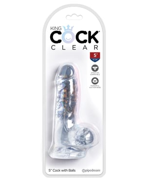 King Cock Clear 5″ Cock w/Balls by King Cock product image