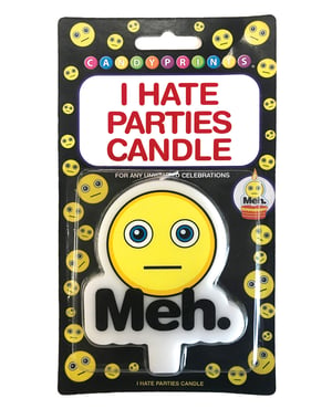 I Hate Parties Candle – Meh by Candy Prints product image