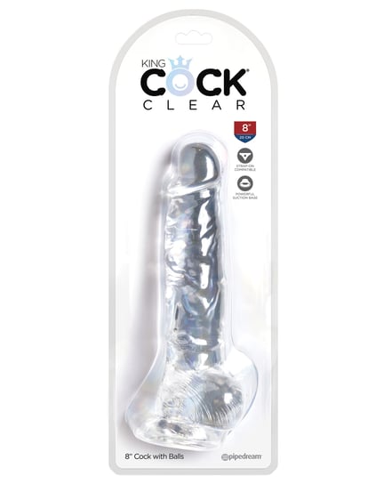 King Cock Clear 8″ Cock w/Balls by King Cock product image