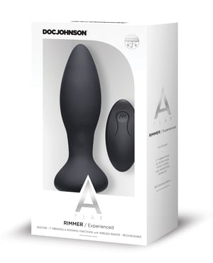 A Play Rimmer Experienced Rechargeable Silicone Anal Plug w/Remote – Black by A-Play product image