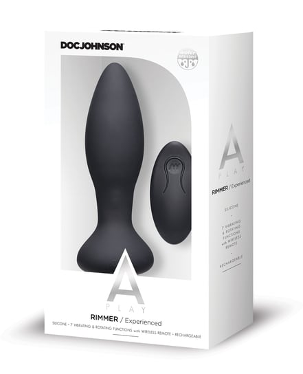 A Play Rimmer Experienced Rechargeable Silicone Anal Plug w/Remote – Black by A-Play product image