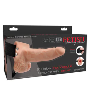 Fetish Fantasy Series 6″ Hollow Rechargeable Strap On w/Remote – Flesh by Fetish Fantasy Series product image