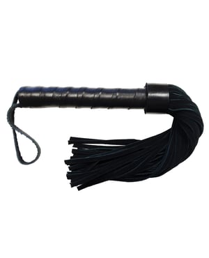 Rouge Leather Handle Short Short Suede Flogger – Black by Rouge product image