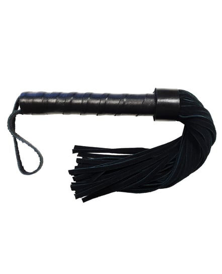 Rouge Leather Handle Short Short Suede Flogger – Black by Rouge product image