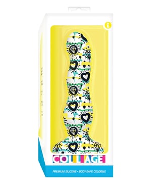 Collage Diamonds & Hearts Curvy Silicone Dildo by Collage product image
