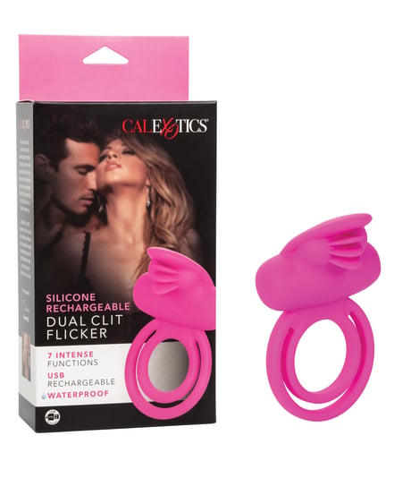 Silicone Rechargeable Dual Clit Flicker Enhancer – Pink by Couple's Enhancers product image