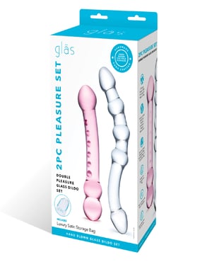 Glas 2 pc Double Pleasure Glass Dildo Set by Glas product image