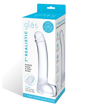 Glas 7″ Realistic Curved Glass G-Spot Dildo by Glas product image