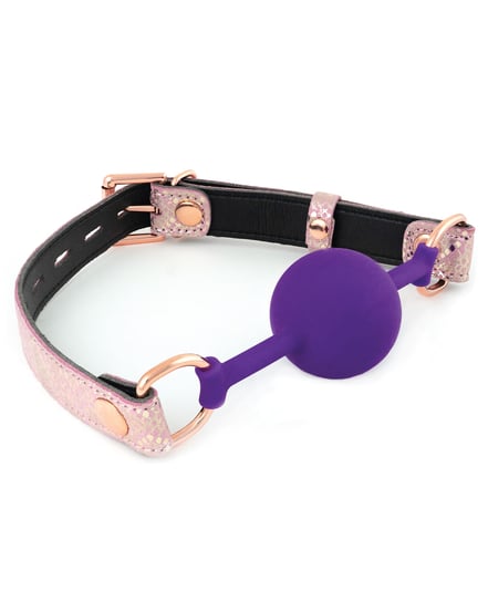 Spartacus Silicone Gag w/Leather Lining – Pink Snakeskin Micro Fiber by Spartacus product image