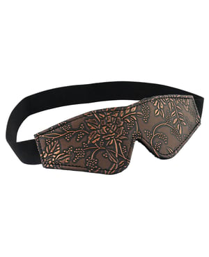 Spartacus Faux Fur Lining Blindfold – Brown Floral Print by Spartacus product image