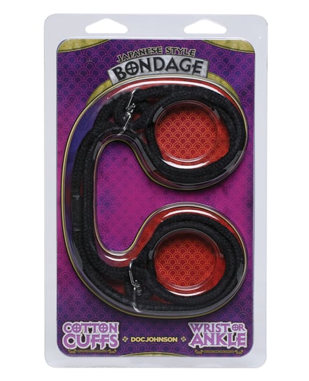 Japanese Style Bondage Wrist or Ankle Cotton Rope – Black by Doc Johnson product image