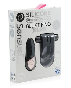 Nu Sensuelle Silicone Remote Control XLR8 Turbo Boost Bullet Ring – Black by Nu Sensuelle product image
