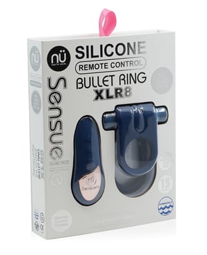 Nu Sensuelle Silicone Remote Control XLR8 Turbo Boost Bullet Ring – Navy by Nu Sensuelle product image