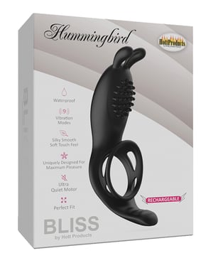 Bliss Hummingbird Vibrating Cock Ring – Black by Bliss product image