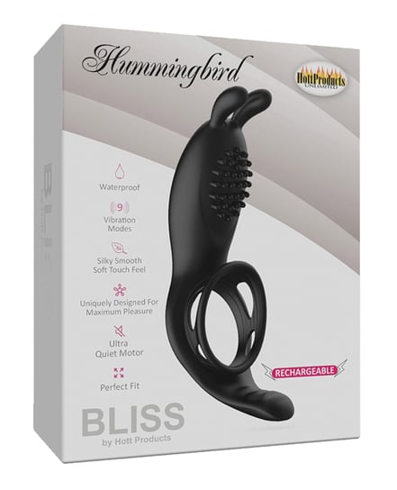 Bliss Hummingbird Vibrating Cock Ring – Black by Bliss product image