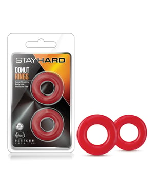 Blush Stay Hard Donut Rings – Red Pack of 2 by Stay Hard product image