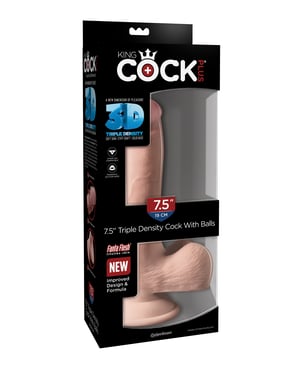 King Cock Plus 7.5″ Triple Density Cock w/Balls by King Cock product image
