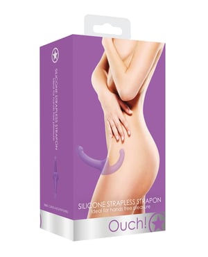 Shots Ouch Silicone Strapless Strap On – Purple by Ouch product image