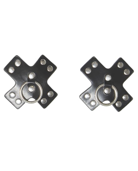 Studded Cross Reusable Pasties – Black O/S by Coquette product image