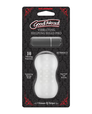 GoodHead Helping Head Pro ULTRASKYN Vibrating Stroker – Frost by GoodHead product image