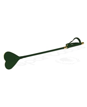 Spartacus PU Riding Crop w/Plush Heart Shape Tip – Green by Spartacus product image