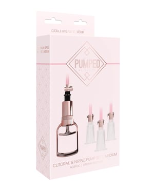 Shots Pumped Clitoral & Nipple Pump Set – Medium Rose Gold by Pumped product image
