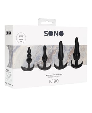 Shots Sono No. 8 Butt Plug – Black Set of 4 by Sono product image