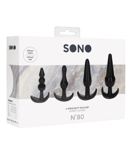Shots Sono No. 8 Butt Plug – Black Set of 4 by Sono product image