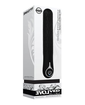 Evolved Quilted Love Rechargeable Vibrator – Black by Evolved product image