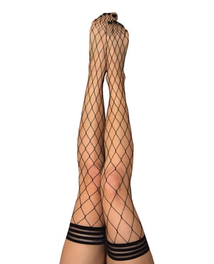 Kix’ies Michelle Large Fishnet Thigh High Black B by Kixies product image