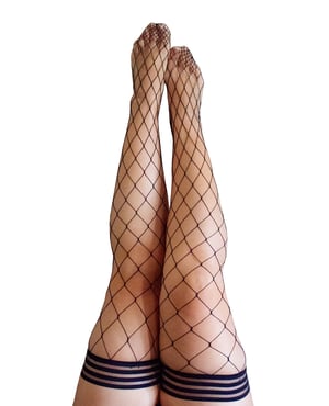 Kix’ies Michelle Large Fishnet Thigh High Black D by Kixies product image