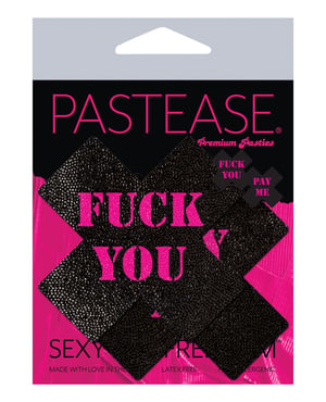 Pastease Fuck You Pay Me Cross – Black/Pink O/S by Pastease product image