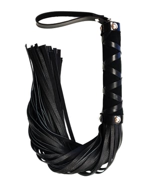 Rouge Short Leather Flogger w/Studs – Black by Rouge product image