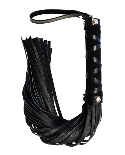 Rouge Short Leather Flogger w/Studs – Black by Rouge product image
