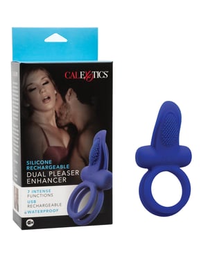 Couple’s Enhancers Silicone Rechargeable Dual Pleaser Enhancer – Blue by Couple's Enhancers product image