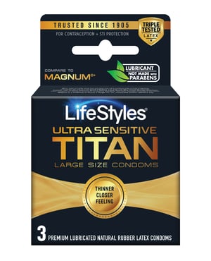 Lifestyles Ultra Sensitive Titan Condoms – Pack of 3 by Lifestyles product image