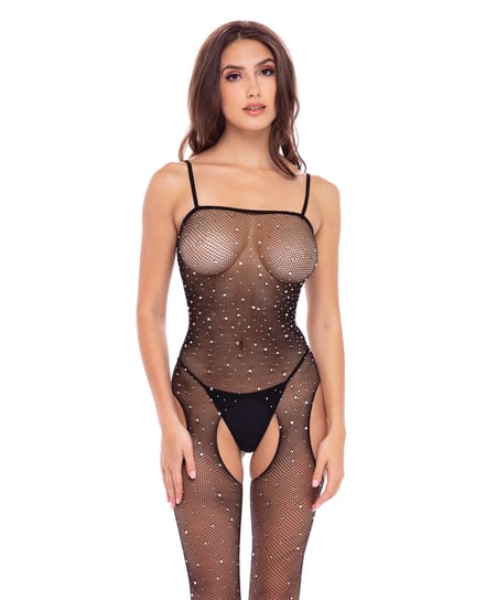 Rene Rofe Sparkle Crotchless Bodystocking Black O/S by Rene Rofe product image