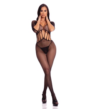 Pink Lipstick Amplify Crotchless Bodystocking Black O/S by Pink Lipstick product image