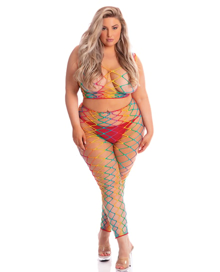 Pink Lipstick Roy G. Biv 2 pc Bodystocking Rainbow QN by Pink Lipstick product image