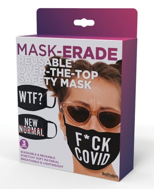 Hott Products Mask-erade Masks – F Covid/WTF?/New Normal X Pack of 3 by Hott Products product image